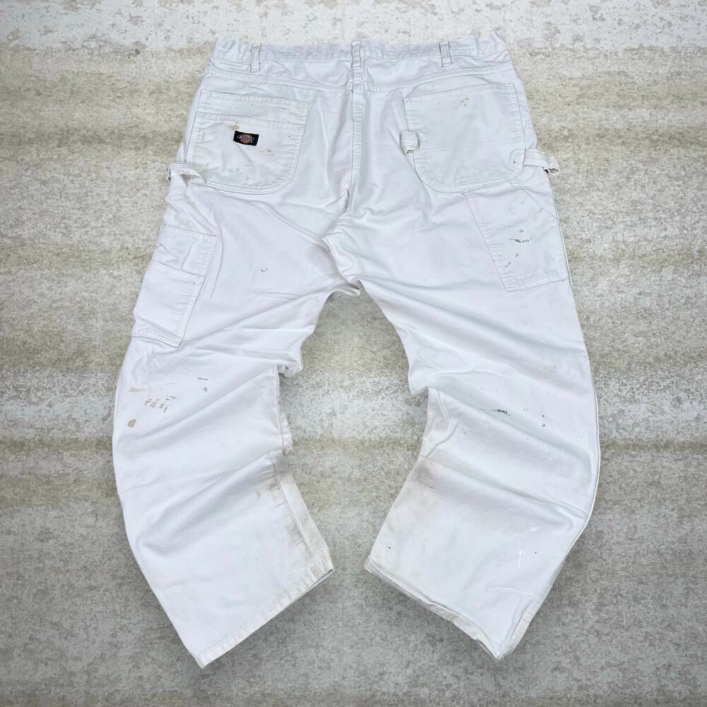 Vintage 90s Dickies Carpenter Pants 40x32 Baggy Wide Leg Snow White Canvas